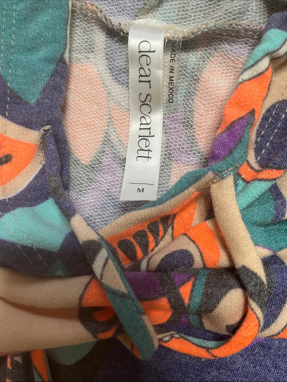 Psychedelic Groovy Dear Scarlett Multicolor Paisley Hoodie Size Medium - Picture 6 of 7